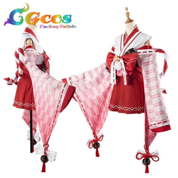 画像10: バーチャルYouTuber　VTuber　百鬼あやめ　巫女服　コスプレ衣装 (10)