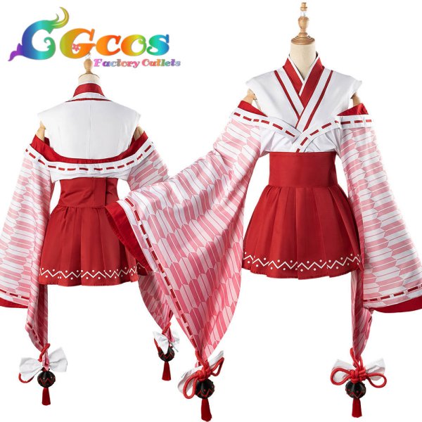 画像11: バーチャルYouTuber　VTuber　百鬼あやめ　巫女服　コスプレ衣装 (11)