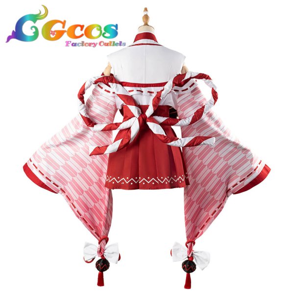 画像6: バーチャルYouTuber　VTuber　百鬼あやめ　巫女服　コスプレ衣装 (6)