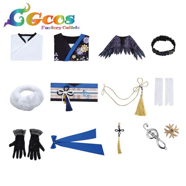 画像3: バーチャルYouTuber VTuber ホロライブEN ネリッサ・レイヴンクロフト Nerissa Ravencroft 正月衣装 コスプレ衣装 (3)