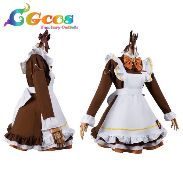 画像4: バーチャルYouTuber VTuber ココスコラボ衣装 星川サラ メイド服 コスプレ衣装 (4)