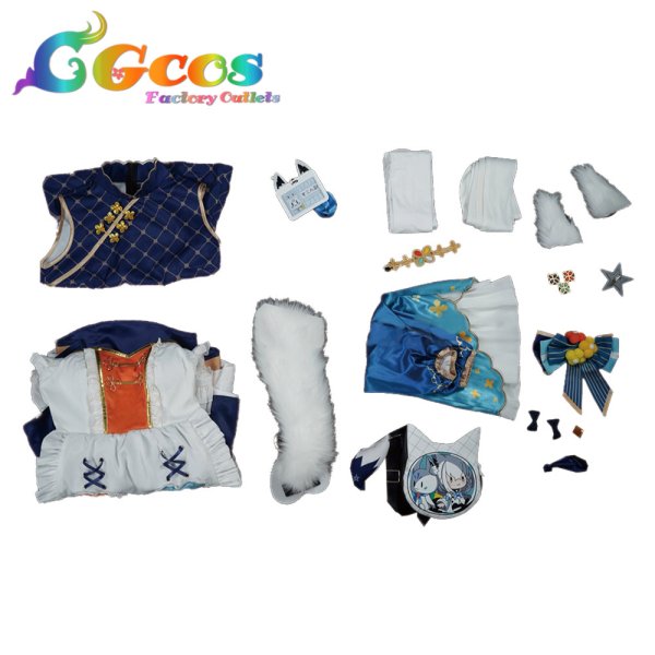 画像3: バーチャルYouTuber VTuber 白上フブキ レトロ風喫茶衣装 コスプレ衣装 (3)