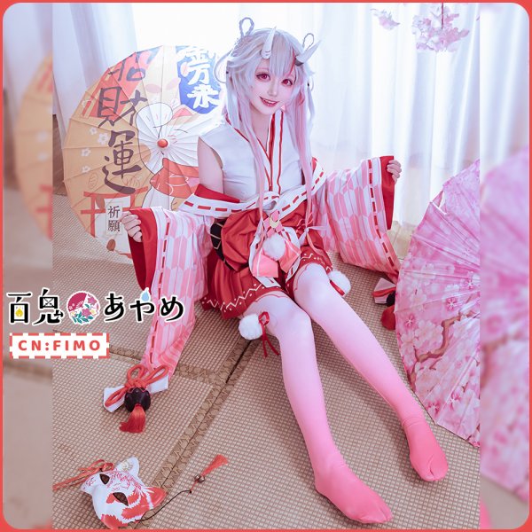 画像3: バーチャルYouTuber　VTuber　百鬼あやめ　巫女服　コスプレ衣装 (3)