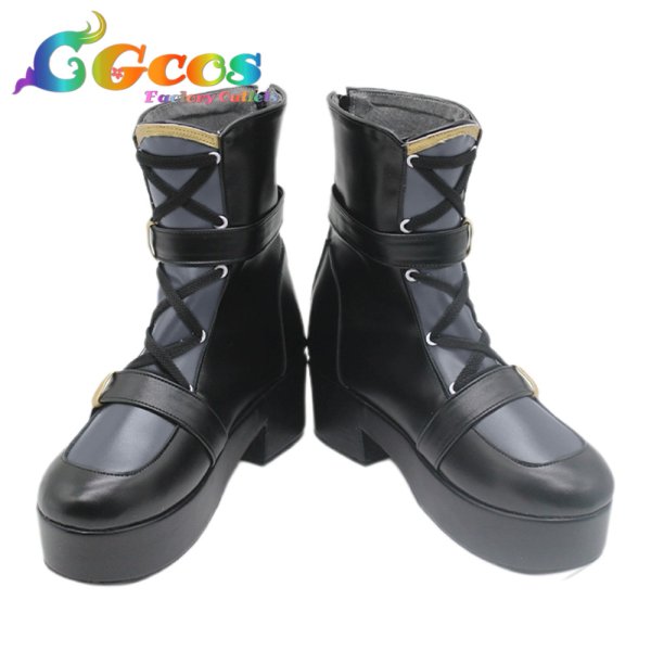 画像2: プロジェクトセカイ カラフルステージ！ feat. 初音ミク　コスプレ靴　日野森志歩　和風ロックファッション　少しの恥ずかしさと　コスプレブーツ　コスプレ衣装 (2)