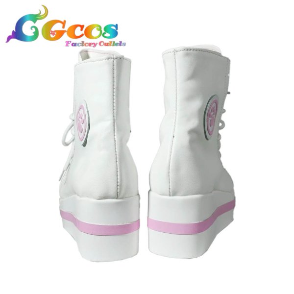 画像4: プロジェクトセカイ カラフルステージ！ feat. 初音ミク　コスプレ靴　暁山瑞希　ドーナツとピース！　cute white kitty　コスプレ衣装 (4)