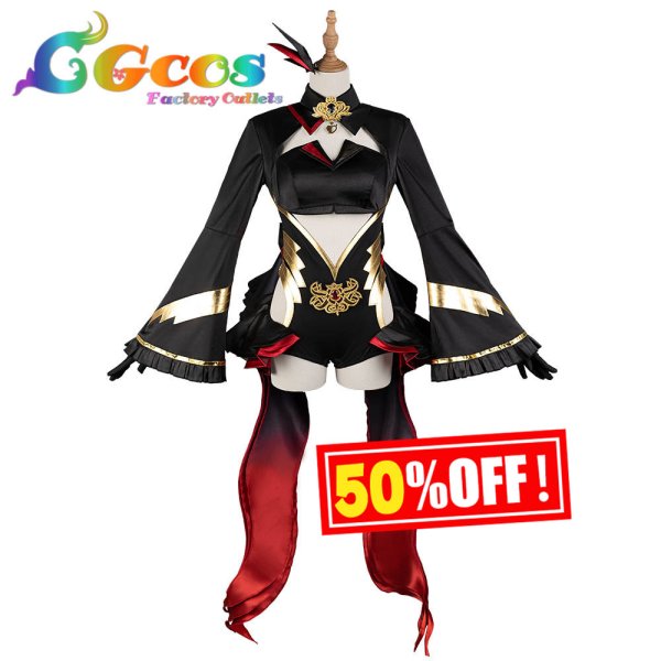 画像1: 50%OFF!　半額セール　バーチャルYouTuber　VTuber　魔法少女ホロウィッチ!　宝鐘マリン　コスプレ衣装 (1)
