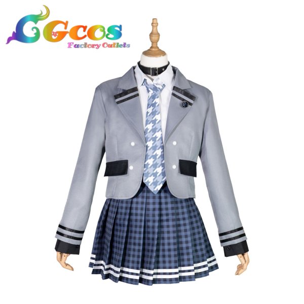 画像1: バーチャルYouTuber VTuber ぶいすぽっ! 一ノ瀬うるは 制服 コスプレ衣装 (1)