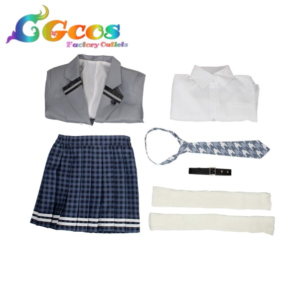 画像8: バーチャルYouTuber VTuber ぶいすぽっ! 一ノ瀬うるは 制服 コスプレ衣装 (8)