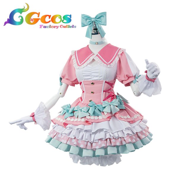 画像1: BanG Dream!（バンドリ！）　Pastel＊Palettes　ふわふわハート?　丸山彩　コスプレ衣装 (1)