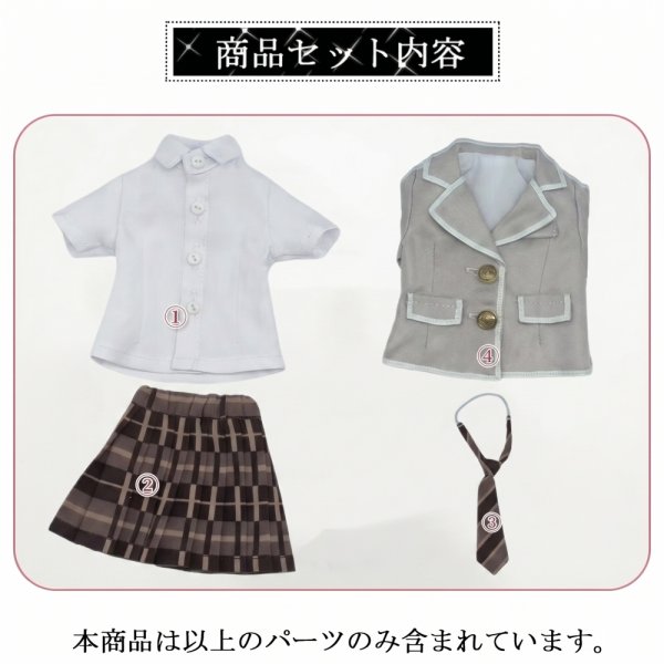 画像9: 在庫あり　ドール衣装　コスプレ　制服風　セーラー服　チェック　スカートセット　MDD対応　BJD　1/4サイズ (9)