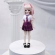 画像4: 在庫あり　ドール衣装　コスプレ　制服風　セーラー服　チェック　スカートセット　MDD対応　BJD　1/4サイズ (4)