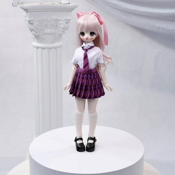 画像4: 在庫あり　ドール衣装　コスプレ　制服風　セーラー服　チェック　スカートセット　MDD対応　BJD　1/4サイズ (4)