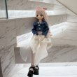 画像1: BJDドール服　コスプレ　2点セット　デニム風トップス＋シアースカート　ナチュラルガーリーコーデ　MDD対応 (1)