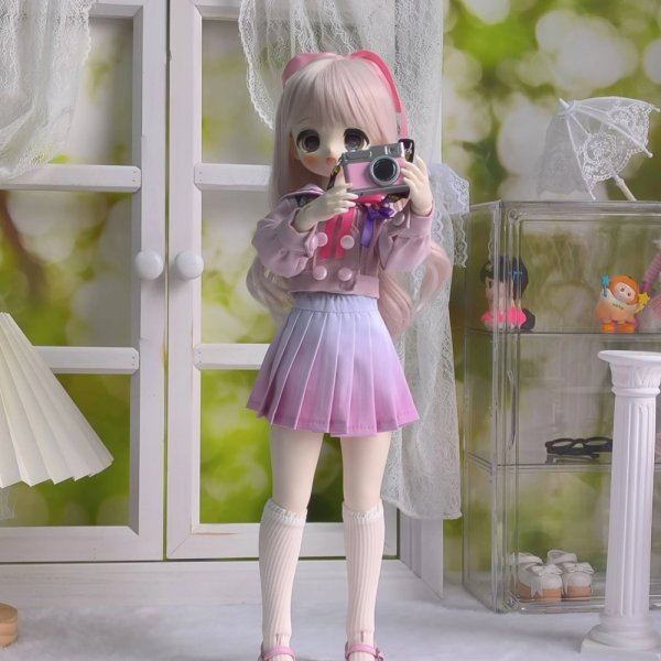 画像2: ドール衣装　コスプレ　セーラーデザイン　ピンクグラデーションドレス　MDD対応　BJD　1/4サイズ　ハンドメイド風　上質仕立て (2)
