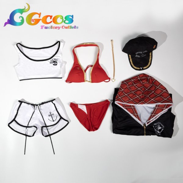 画像1: 【清倉処理】バーチャルYouTuber　VTuber　宝鐘マリン　水着衣装　コスプレ衣装　激安！部品不足のある在庫品限定1個！格安放題！ (1)