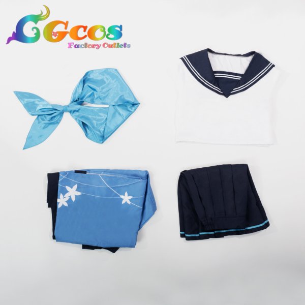 画像1: 【清倉処理】ブルーアーカイブ　百鬼夜行連合学院　桐生キキョウ　キキョウ　コスプレ衣装　激安！部品不足のある在庫品限定1個！格安放題！ (1)