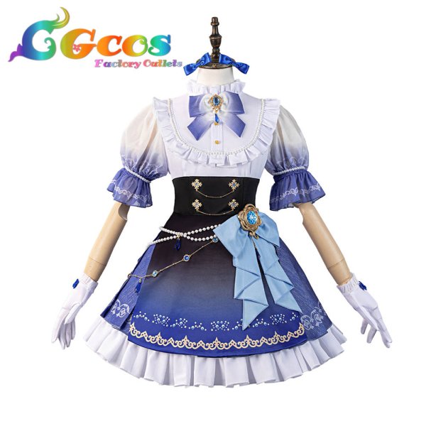 画像1: 一部在庫　バンドリ！　[サルビアブルーの少女] 　パレオ　コスプレ衣装 (1)