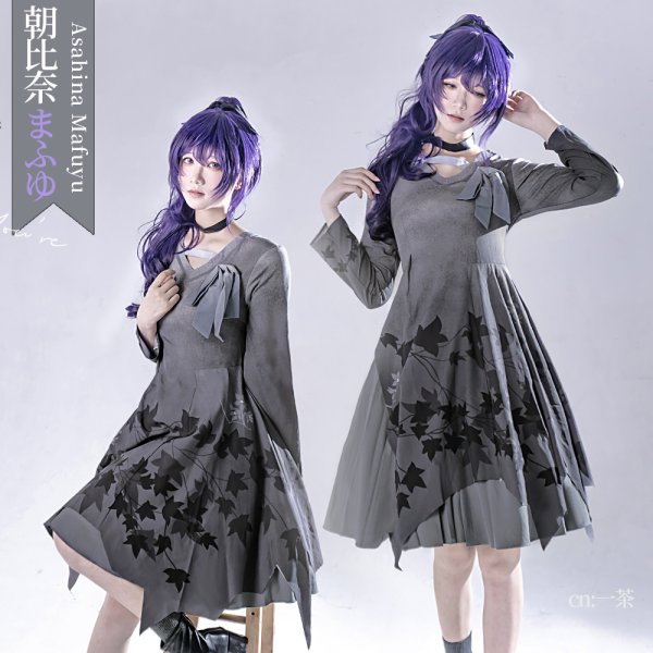 画像3: 「一部在庫あり」プロジェクトセカイ カラフルステージ！ feat. 初音ミク　朝比奈まふゆ　3rd Anniversary　25時、ナイトコードで。　コスプレ衣装 (3)