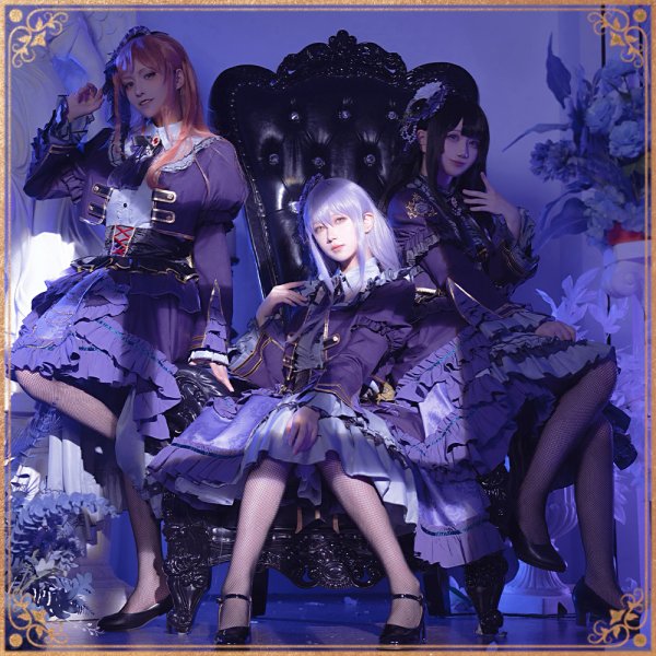 画像4: 「一部在庫あり」BanG Dream! 　Roselia 6th anniversary　白金 燐子　コスプレ衣装 (4)