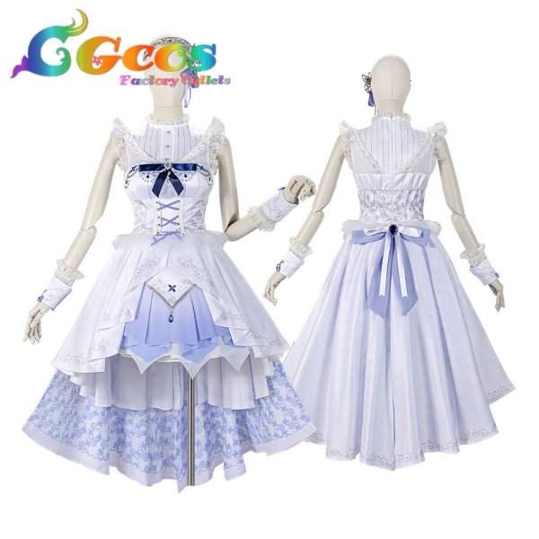 画像15: 「一部在庫あり」バンドリ(ガルパ) 【話だけでも】 白金燐子 コスプレ衣装 (15)