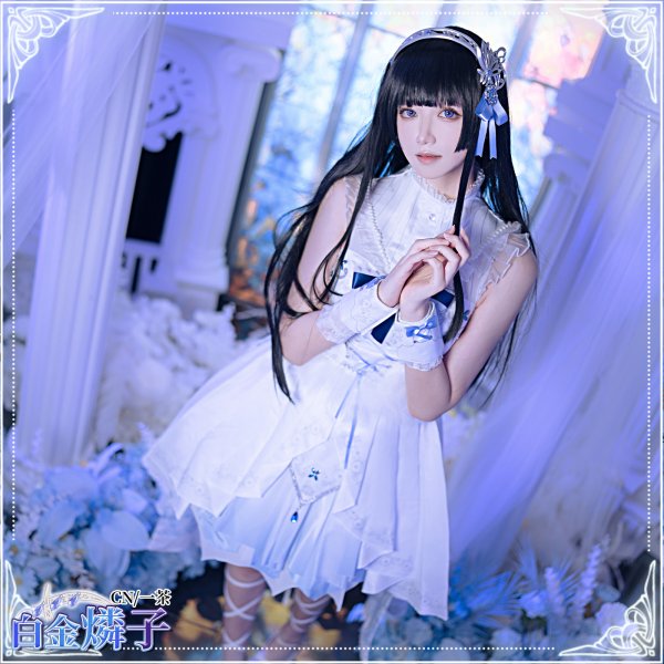 画像2: 「一部在庫あり」バンドリ(ガルパ) 【話だけでも】 白金燐子 コスプレ衣装 (2)