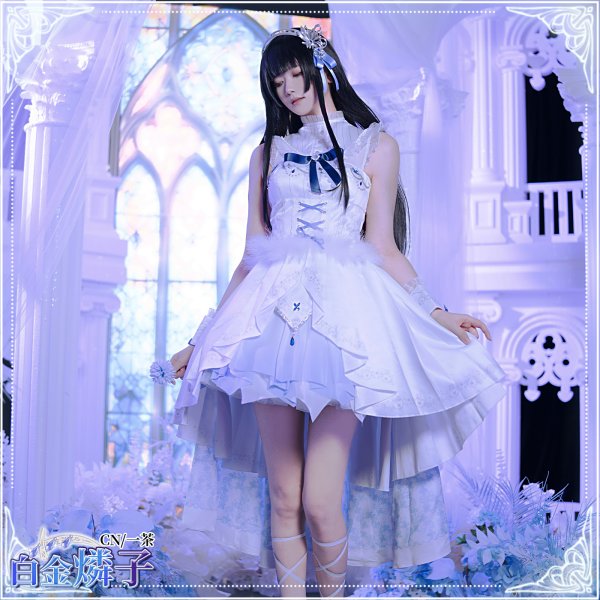 画像7: 「一部在庫あり」バンドリ(ガルパ) 【話だけでも】 白金燐子 コスプレ衣装 (7)