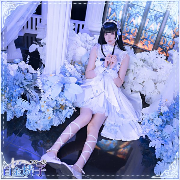 画像10: 「一部在庫あり」バンドリ(ガルパ) 【話だけでも】 白金燐子 コスプレ衣装 (10)