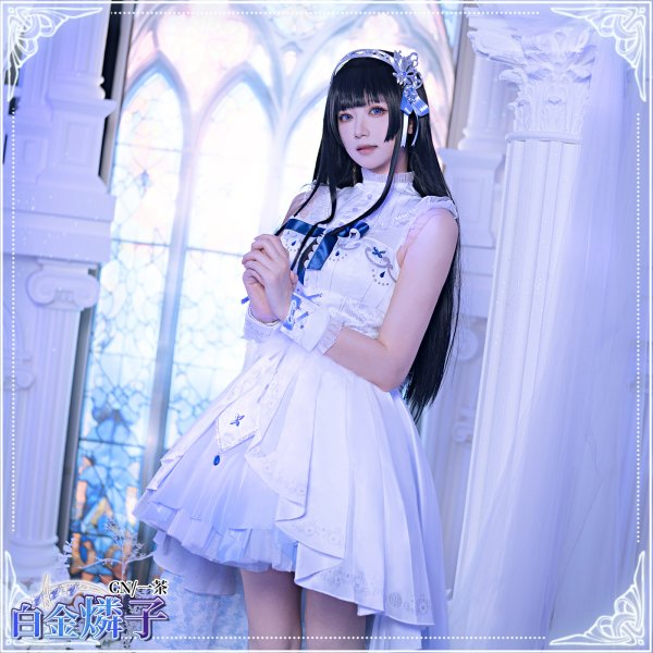 画像11: 「一部在庫あり」バンドリ(ガルパ) 【話だけでも】 白金燐子 コスプレ衣装 (11)