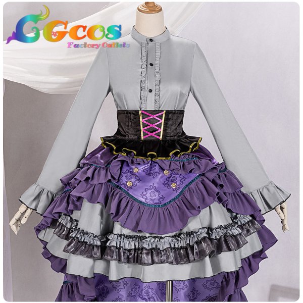 画像15: 「一部在庫あり」BanG Dream!  Roselia 6th anniversary 宇田川あこ コスプレ衣装 (15)