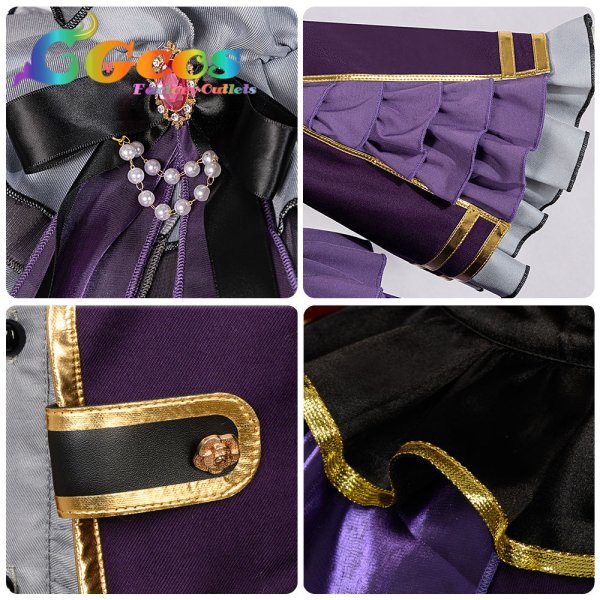 画像18: 「一部在庫あり」BanG Dream!  Roselia 6th anniversary 宇田川あこ コスプレ衣装 (18)