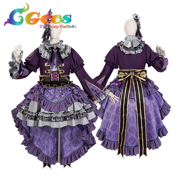 画像14: 「一部在庫あり」BanG Dream!  Roselia 6th anniversary 宇田川あこ コスプレ衣装 (14)