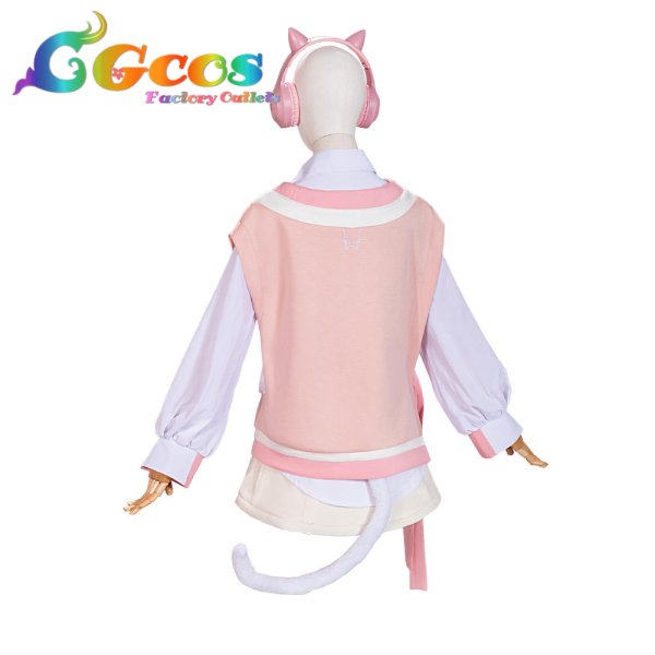 画像7: 「一部在庫あり」プロジェクトセカイ カラフルステージ! feat. 初音ミク ドーナツとピース! 暁山瑞希 cute white kitty  コスプレ衣装 (7)
