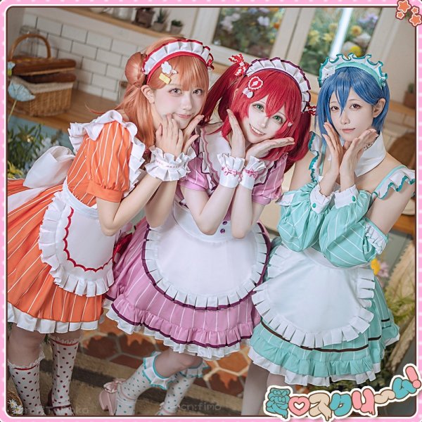 画像1: 「「一部在庫あり」ラブライブ！　AiScReam　愛♡スクリ〜ム！　黒澤ルビィ　コスプレ衣装 (1)