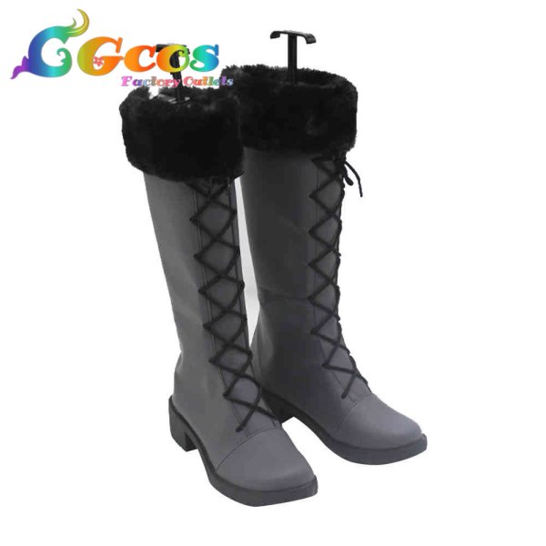 画像3: バーチャルYouTuber コスプレ靴 VTuber 葛葉(くずは) 冬服 コスプレブーツ コスプレ衣装 (3)