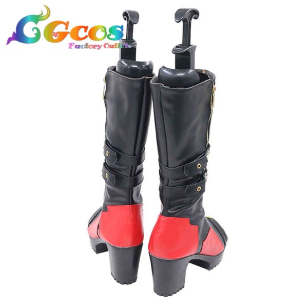 画像3: バーチャルYouTuber コスプレ靴 VTuber 星街すいせい 東洋風スーツ衣装 ブラックVer. コスプレブーツ コスプレ衣装 (3)