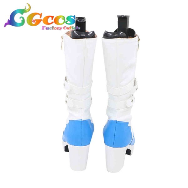 画像2: バーチャルYouTuber コスプレ靴 VTuber 星街すいせい 東洋風スーツ衣装 ホワイトVer. コスプレブーツ コスプレ衣装 (2)