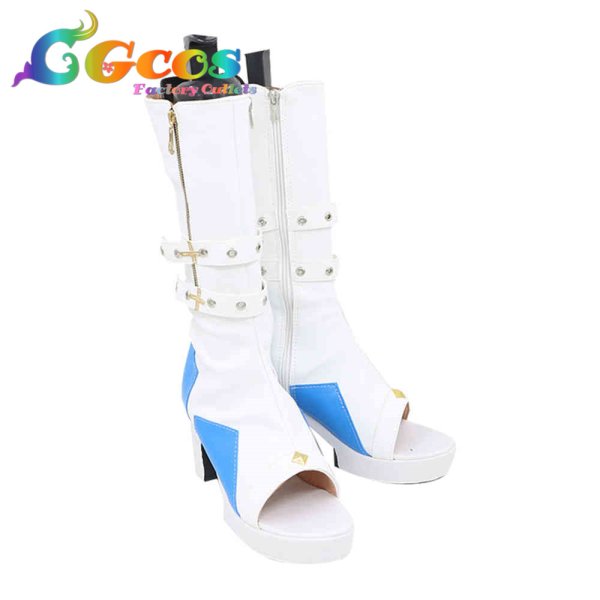 画像3: バーチャルYouTuber コスプレ靴 VTuber 星街すいせい 東洋風スーツ衣装 ホワイトVer. コスプレブーツ コスプレ衣装 (3)