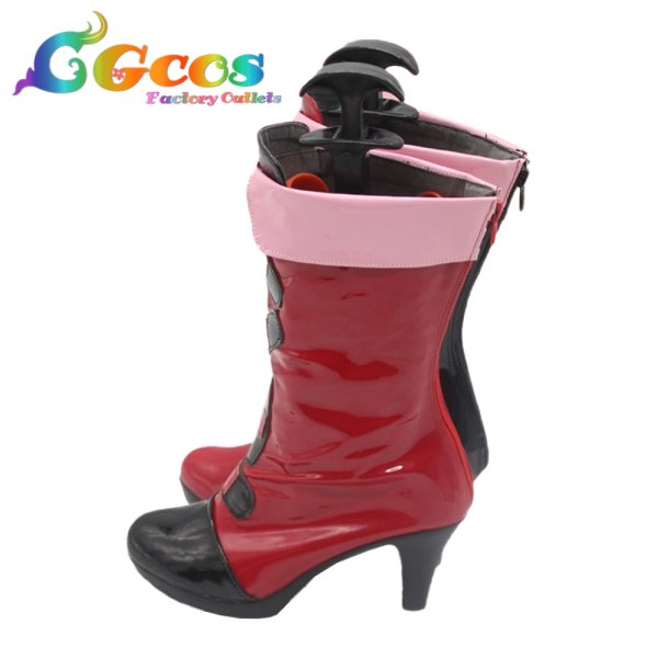 画像3: 異世界スーサイド・スクワッド　コスプレ靴　ハーレイ・クイン　コスプレブーツ　コスプレ衣装 (3)