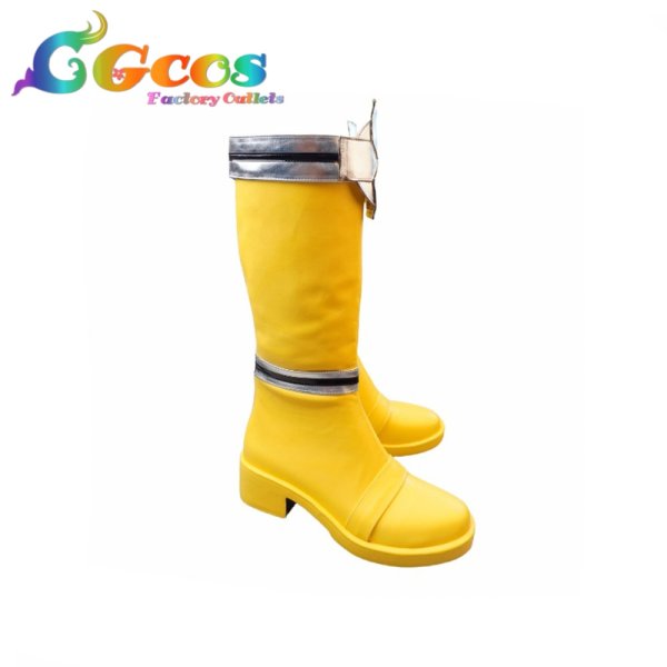 画像2: 暴太郎戦隊ドンブラザーズ コスプレ靴 オニシスター(イエロー) コスプレブーツ コスプレ衣装 (2)