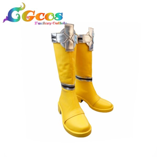 画像4: 暴太郎戦隊ドンブラザーズ コスプレ靴 オニシスター(イエロー) コスプレブーツ コスプレ衣装 (4)