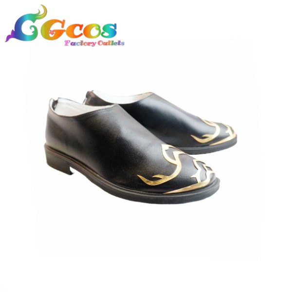 画像2: 夢王国と眠れる100人の王子様 コスプレ靴 セバスチャン・ミカエリス 黒執事コラボ コスプレブーツ コスプレ衣装 (2)