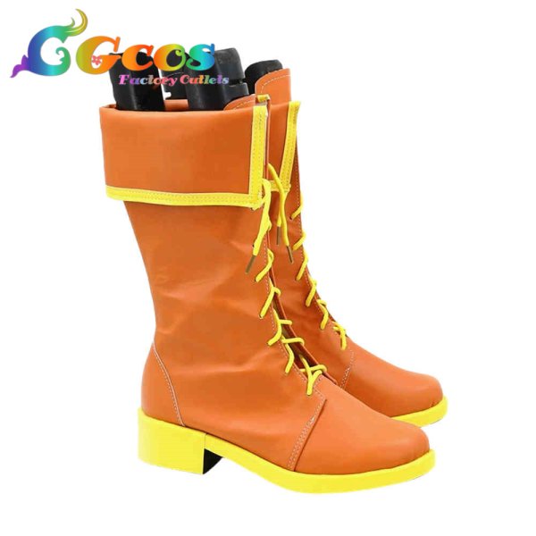 画像2: VOCALOID コスプレ靴 鏡音リン 学パロ(学生服) コスプレブーツ コスプレ衣装 (2)