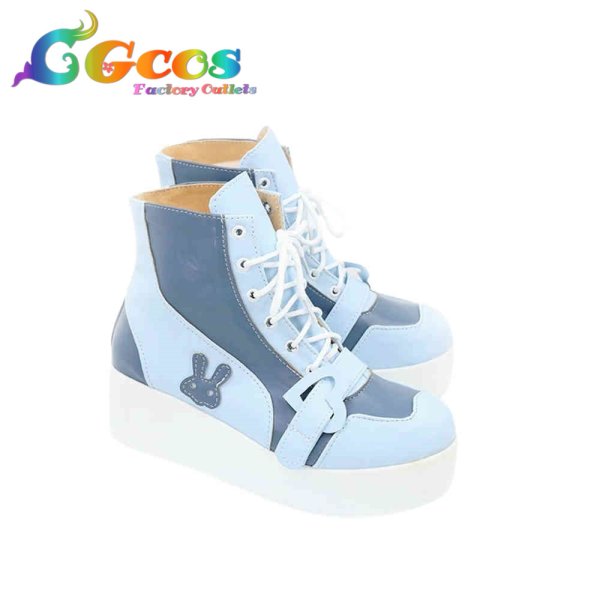 画像2: バーチャルYouTuber コスプレ靴 VTuber 兎咲ミミ ジャージメイド コスプレブーツ コスプレ衣装 (2)