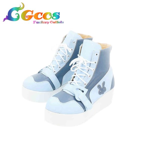 画像3: バーチャルYouTuber コスプレ靴 VTuber 兎咲ミミ ジャージメイド コスプレブーツ コスプレ衣装 (3)