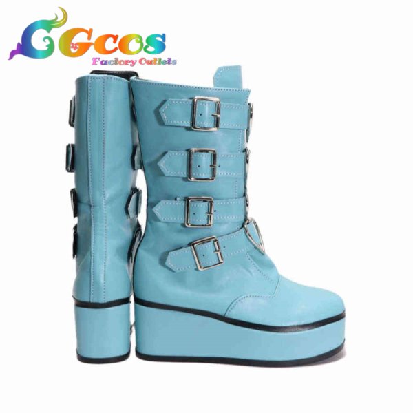 画像2: バーチャルYouTuber コスプレ靴 Vtuber 白波らむね サブカルゲーマー コスプレブーツ コスプレ衣装 (2)