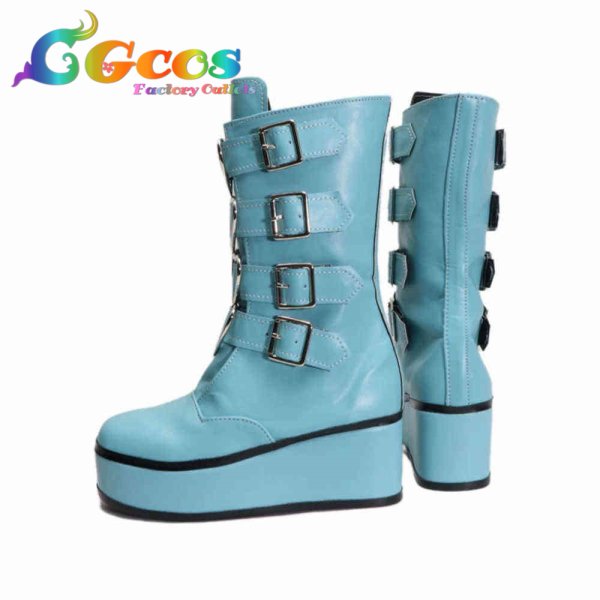 画像3: バーチャルYouTuber コスプレ靴 Vtuber 白波らむね サブカルゲーマー コスプレブーツ コスプレ衣装 (3)