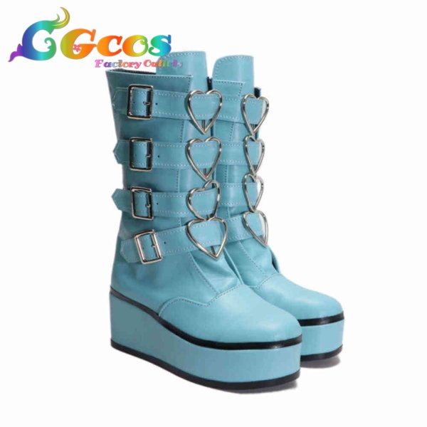 画像4: バーチャルYouTuber コスプレ靴 Vtuber 白波らむね サブカルゲーマー コスプレブーツ コスプレ衣装 (4)