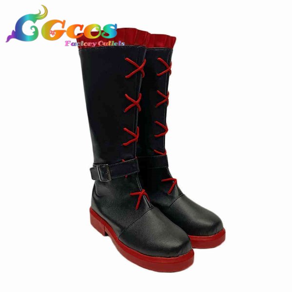 画像2: RWBY コスプレ靴 ルビー・ローズ コスプレブーツ コスプレ衣装 (2)