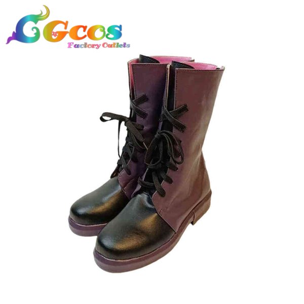 画像2: 東方Project コスプレ靴 パチュリー・ノーレッジ コスプレブーツ コスプレ衣装 (2)