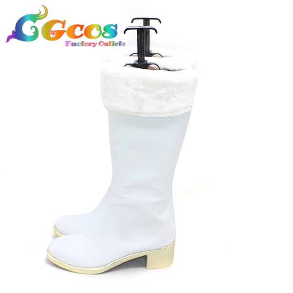 画像2: アイドルマスター シャイニーカラーズ コスプレ靴 西城樹里 白いツバサ コスプレブーツ コスプレ衣装 (2)